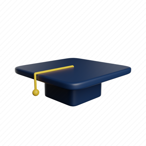 Graduation, cap, education, degree, student 3D illustration - Download on Iconfinder