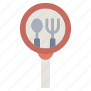cutlery, fork, knife, restaurant, sign, signaling