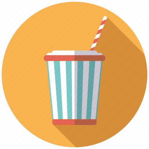 Bucket, cinema, cola, entertainment, movie, soft drink, straw icon - Download on Iconfinder