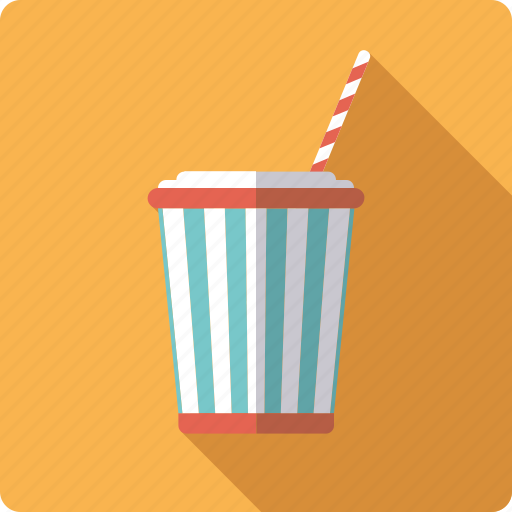 Bucket, cinema, cola, drink, movie, soft drink, straw icon - Download on Iconfinder