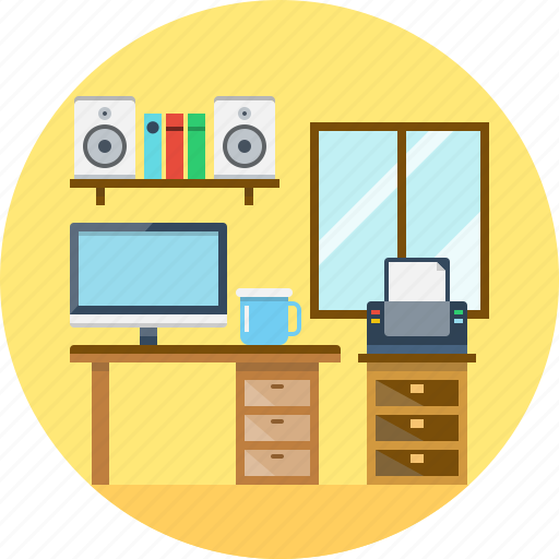 Desk, interior, office, table, work, furniture icon - Download on Iconfinder