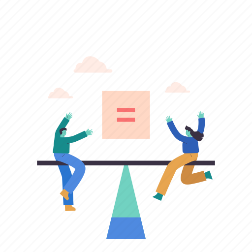 Man, woman, female, male, person, equal, scale illustration - Download on Iconfinder
