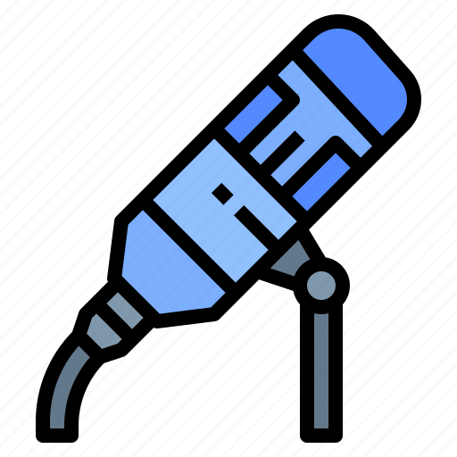 Microphone, multimedia, podcast, record, wire icon - Download on Iconfinder