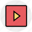 buttons, multimedia, play, play button, player, video 