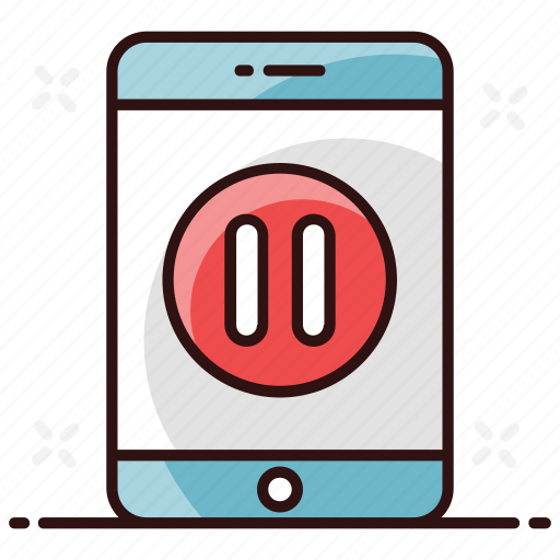 Mobile pause, pause, pause button, stop video, video, video controle pause, video pause icon - Download on Iconfinder