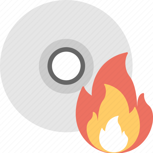 Burn disc, cd, dvd, fire, flame icon - Download on Iconfinder