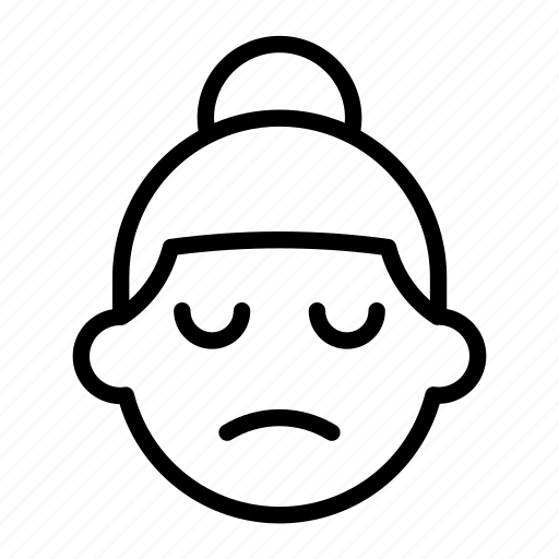Emoji, sad, depressed, anxious, anxiety, sad emotion, sad woman icon - Download on Iconfinder
