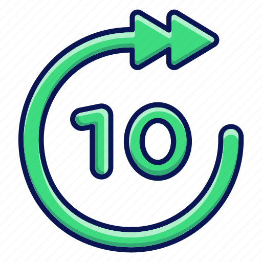 Forward, 10 seconds, music, arrow, multimedia icon - Download on Iconfinder