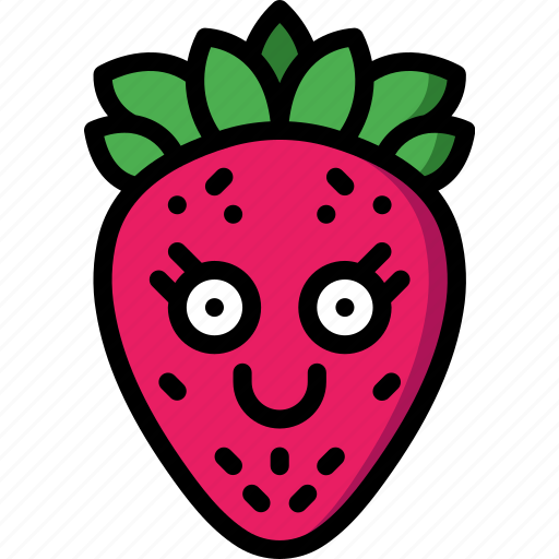 Berry, fruit, happy, smiley, strawberry, summer icon - Download on Iconfinder
