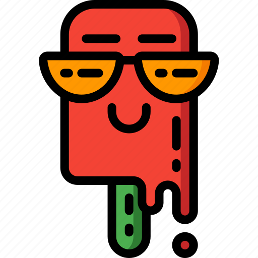 Happy, hot, ice, lolly, popsicle, shades, summer icon - Download on Iconfinder