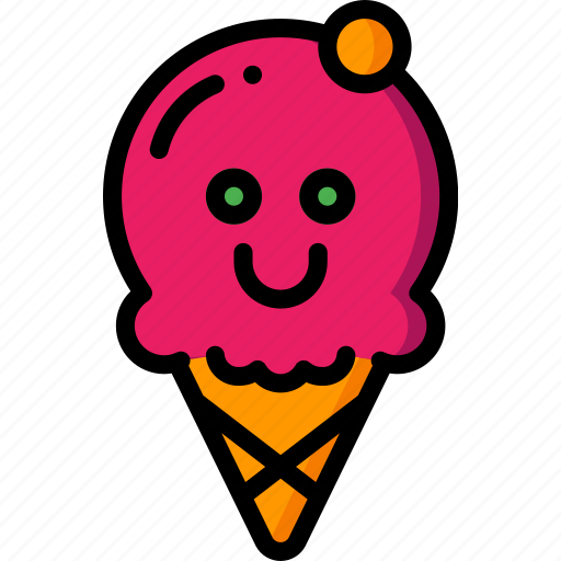 Cream, happy, hot, ice, scoop, smiley, summer icon - Download on Iconfinder