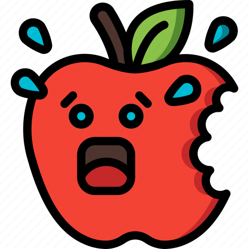 Apple, bite, bitten, fruit, scared, shocked icon - Download on Iconfinder