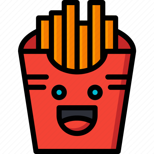 Chips, fast food, fries, happy smiley, junk food, potato icon - Download on Iconfinder