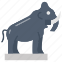 mammoth, monumental, ancient, elephant, extinct, species, statue