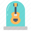 guitar, playing, instrument, music, incubator, glass, dome