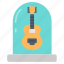 guitar, playing, instrument, music, incubator, glass, dome 