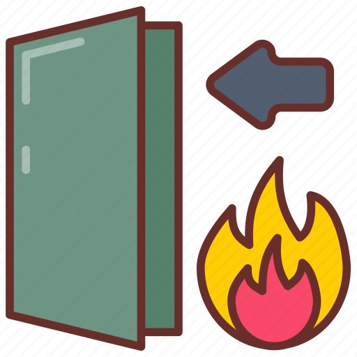 Fire, exit, emergency, gate, door, escape, route icon - Download on Iconfinder