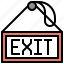 exit, label, logout, museum, sign, signaling 