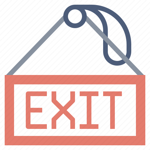 Exit, label, logout, museum, sign, signaling icon - Download on Iconfinder