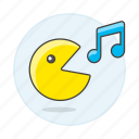 double, game, gaming, genre, music, note, pacman, playist, retro