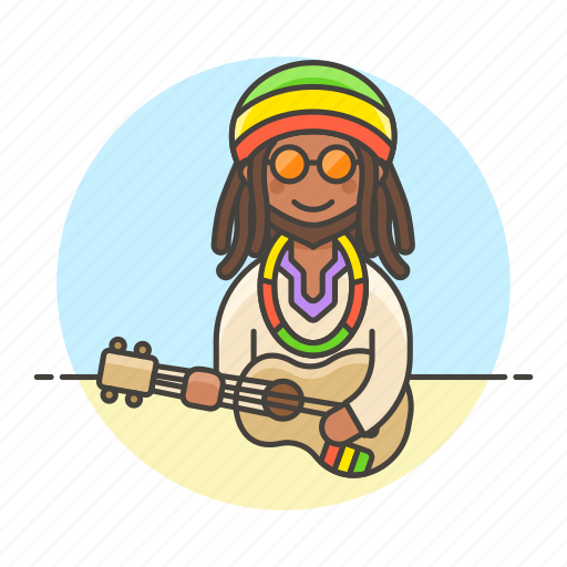 Hawaii, jamaica, male, music, musicians, player, reggae icon - Download on Iconfinder