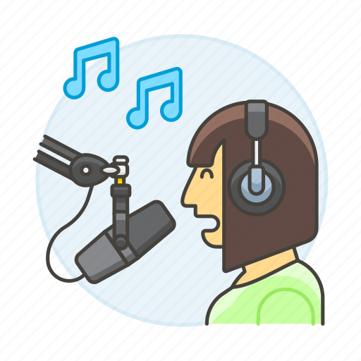 Female, headset, microphone, music, record, recording, singer icon - Download on Iconfinder