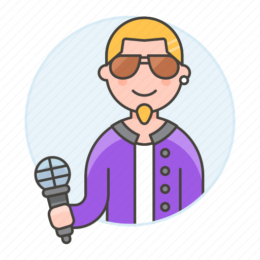 Artist, half, male, microphone, music, musicians, singer icon - Download on Iconfinder