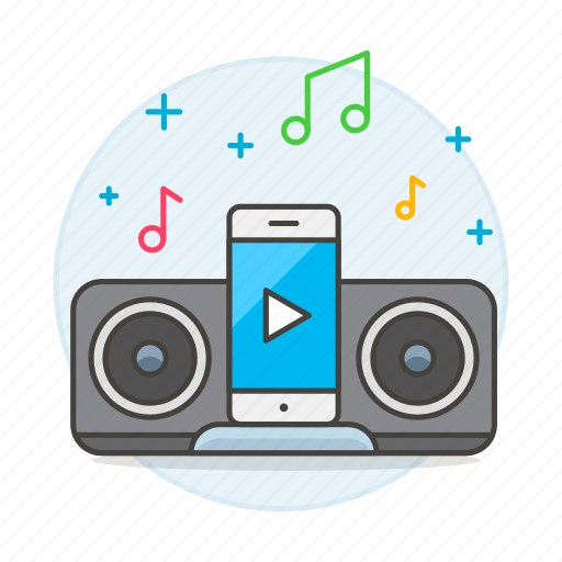 Button, connect, mobile, music, phone, play, player icon - Download on Iconfinder