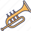 entertainment, instrument, music, musical, trumpet 