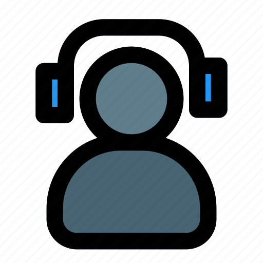 User, with, headphone, music, filled, line, f icon - Download on Iconfinder