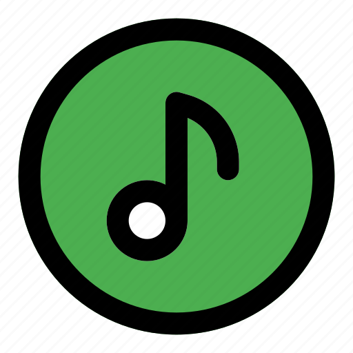 Music, note, circle, 1, filled, line, f icon - Download on Iconfinder