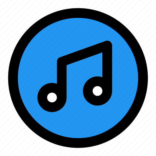Music, note, circle, 2, filled, line, f icon - Download on Iconfinder