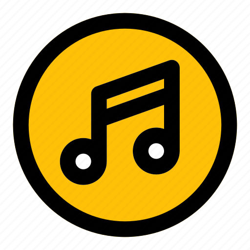 Music, note, circle, 3, filled, line, f icon - Download on Iconfinder
