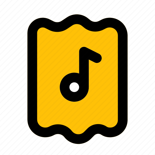 Music, ticket, 1, filled, line, f icon - Download on Iconfinder