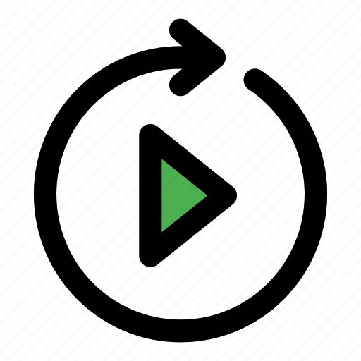 Replay, 1, music, filled, line, f icon - Download on Iconfinder