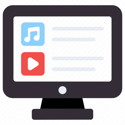 Online music, online sound, online media, online multimedia, online display icon - Download on Iconfinder