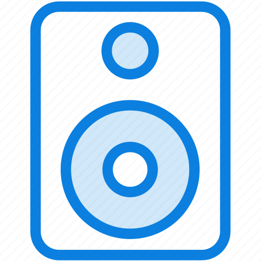 Audio, volume, woofers, light, loudspeaker, blue, music icon - Download on Iconfinder