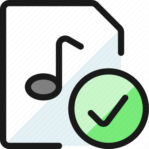 Audio, file, check icon - Download on Iconfinder