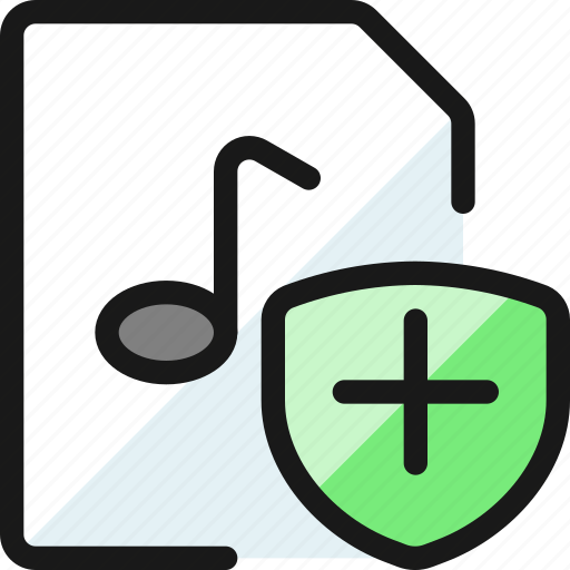 Audio, file, shield icon - Download on Iconfinder