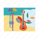 guitar, trumpet, music, instruments, concert