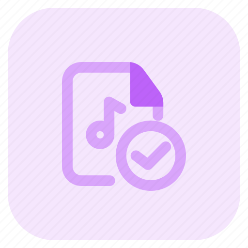 Check, music, file, tick mark icon - Download on Iconfinder