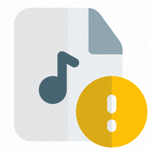 Warning, music, file, caution icon - Download on Iconfinder