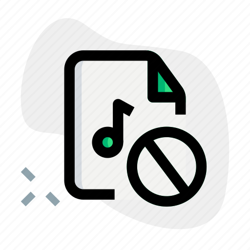 Block, music, file, forbidden icon - Download on Iconfinder