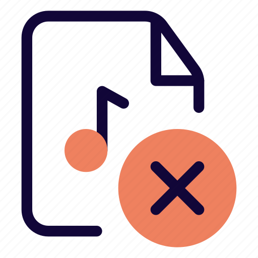 Error, music, file, cancel icon - Download on Iconfinder