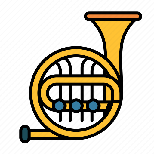 Brass, french, horn, instrument, music, musical, band icon - Download on Iconfinder