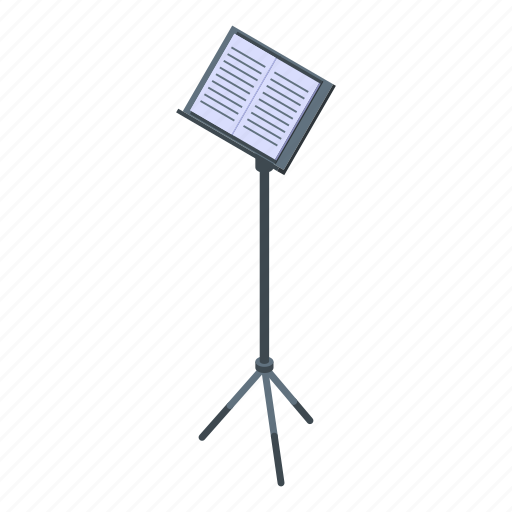 Book, cartoon, isometric, music, musical, note, stand icon - Download on Iconfinder