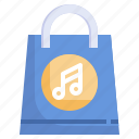 shopping, bag, music, shop, commerce, and, store, musical, note