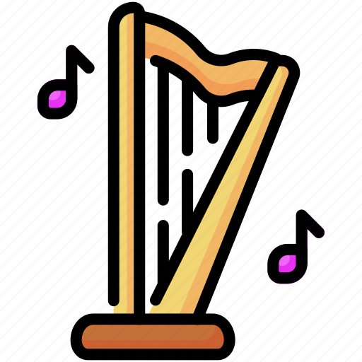 Harp, musical, music, orchestra, instrument icon - Download on Iconfinder