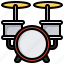 drum, set, band, rhythm, equipment 