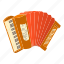 accordion, acoustic, cartoon, classical, leisure, orchestra, red 